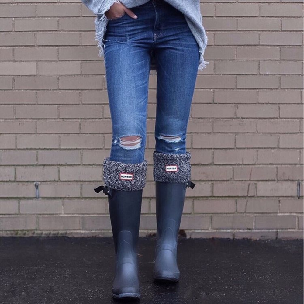 Hunter 6 Stitch Cable Knitted Cuff Tall Boot Socks